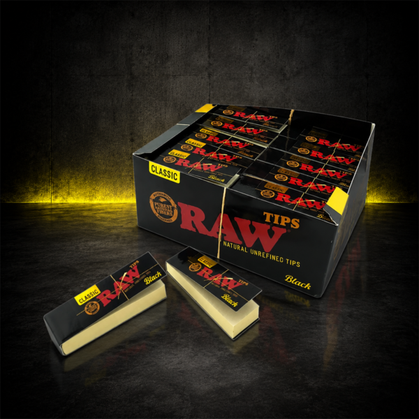 RAW TIPS CARTON BLACK